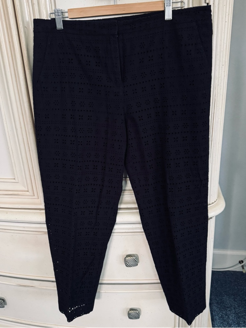 DKNY Black Eyelet Detail Trousers